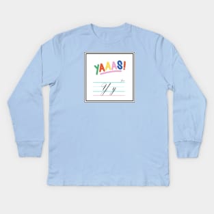 Yaaas! Queer Alphabet Cards Kids Long Sleeve T-Shirt